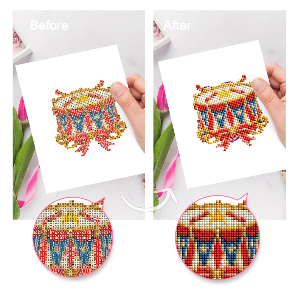 Carousel Horse and Bumper Car (Mini Diamond Painting)