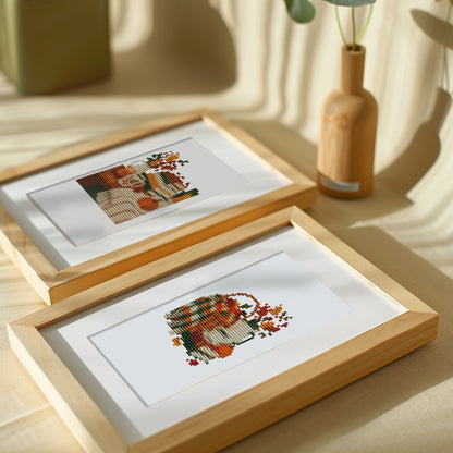 Plaid Blankets and Pumpkin Books (Mini Diamond Painting)