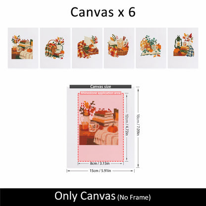 Plaid Blankets and Pumpkin Books (Mini Diamond Painting)