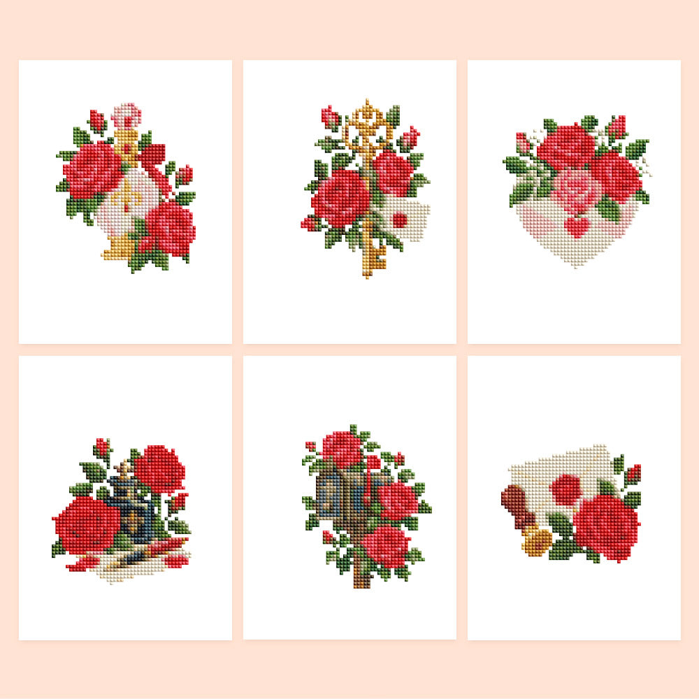 Rose Mailbox and Wax-Sealed Notes (Mini Diamond Painting)