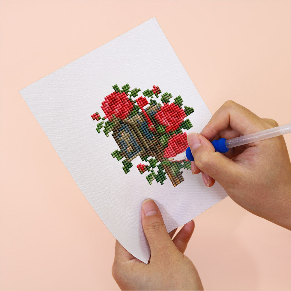 Rose Mailbox and Wax-Sealed Notes (Mini Diamond Painting)