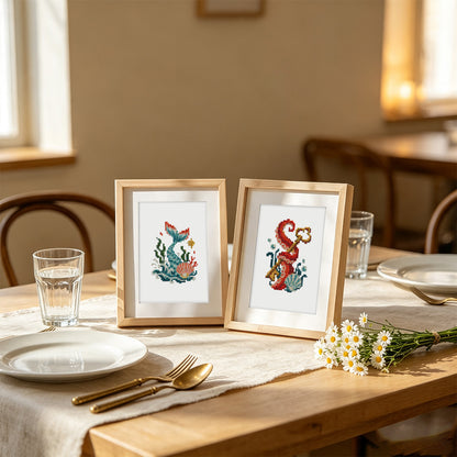 Mermaid Tail and Coral Treasures (Mini Diamond Painting)