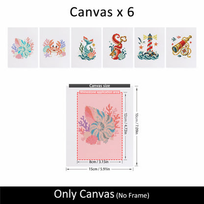 Mermaid Tail and Coral Treasures (Mini Diamond Painting)