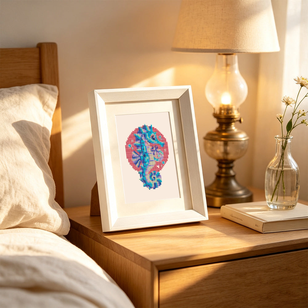 Neon Circle Octopus and Flamingo (Mini Diamond Painting)