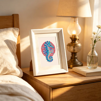 Neon Circle Octopus and Flamingo (Mini Diamond Painting)