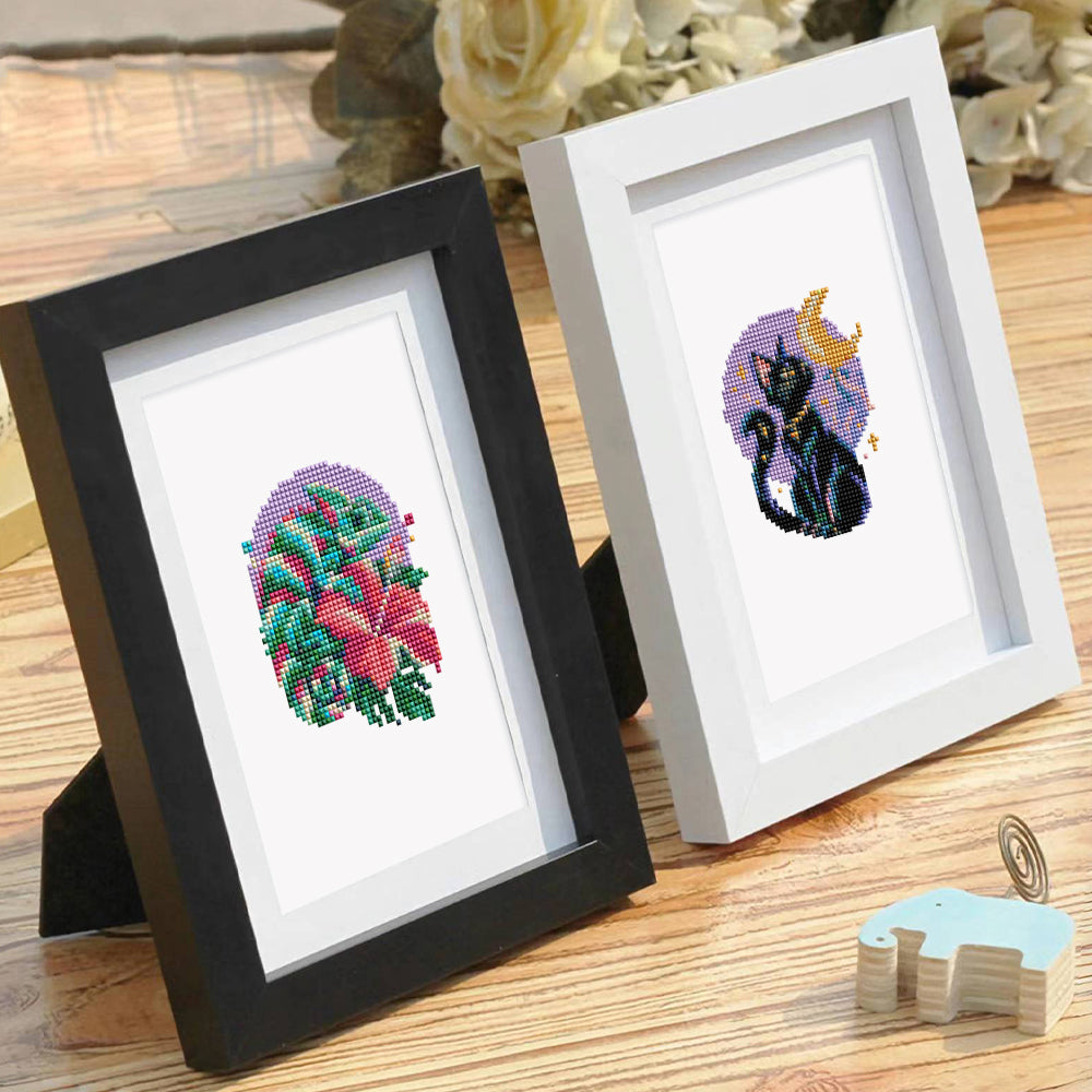 Neon Circle Octopus and Flamingo (Mini Diamond Painting)