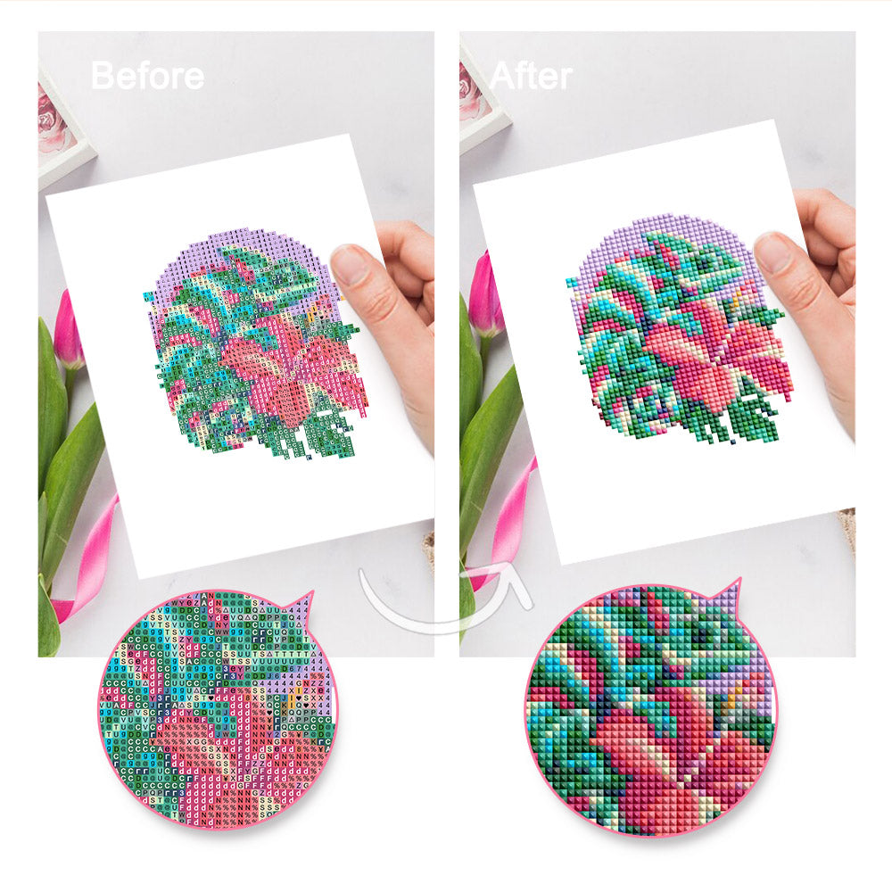 Neon Circle Octopus and Flamingo (Mini Diamond Painting)