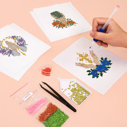 Praying Hands and Blossoms (Mini Diamond Painting)