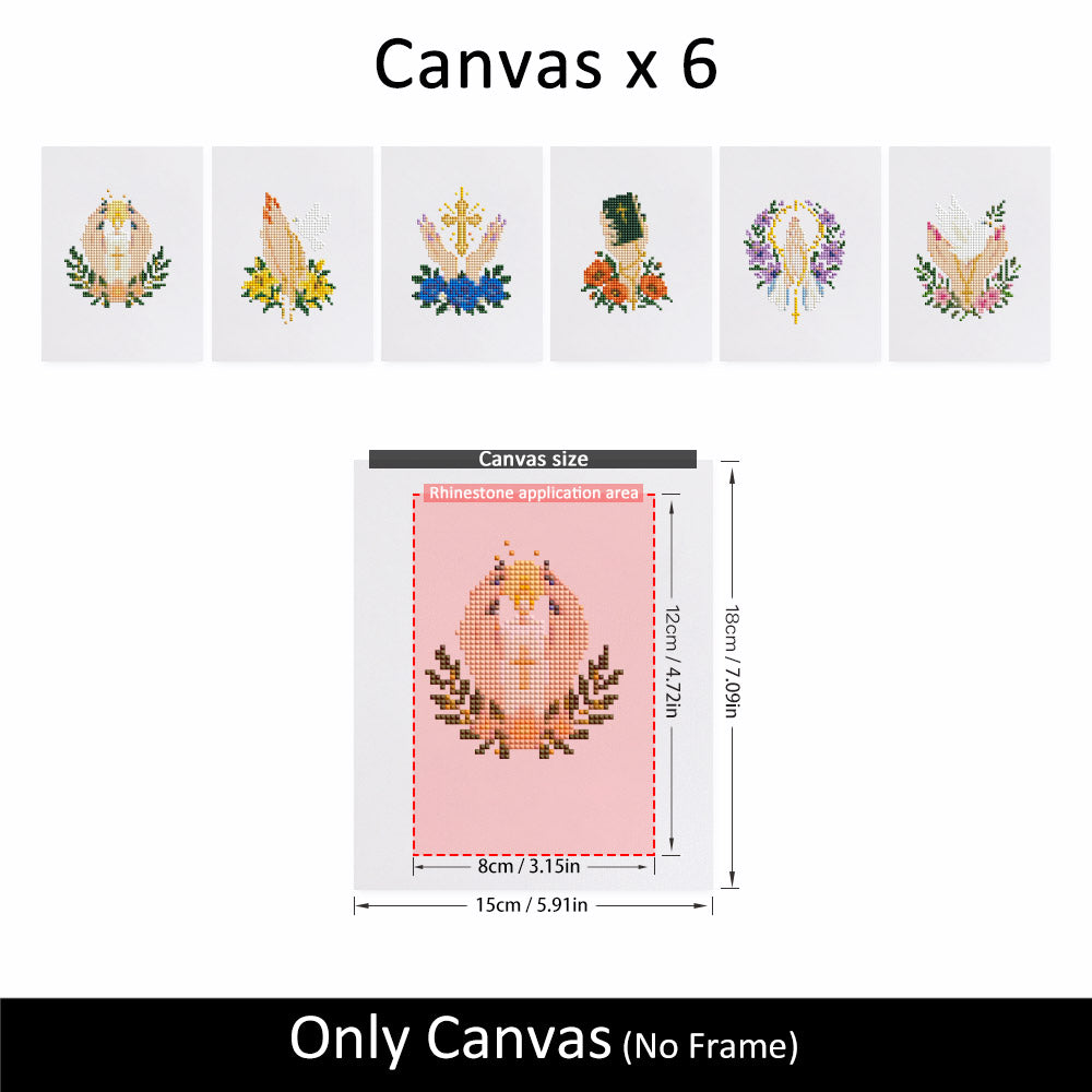 Praying Hands and Blossoms (Mini Diamond Painting)