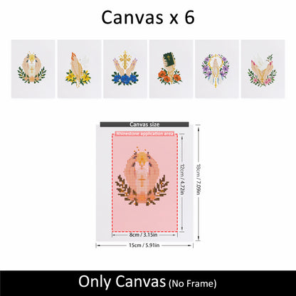 Praying Hands and Blossoms (Mini Diamond Painting)