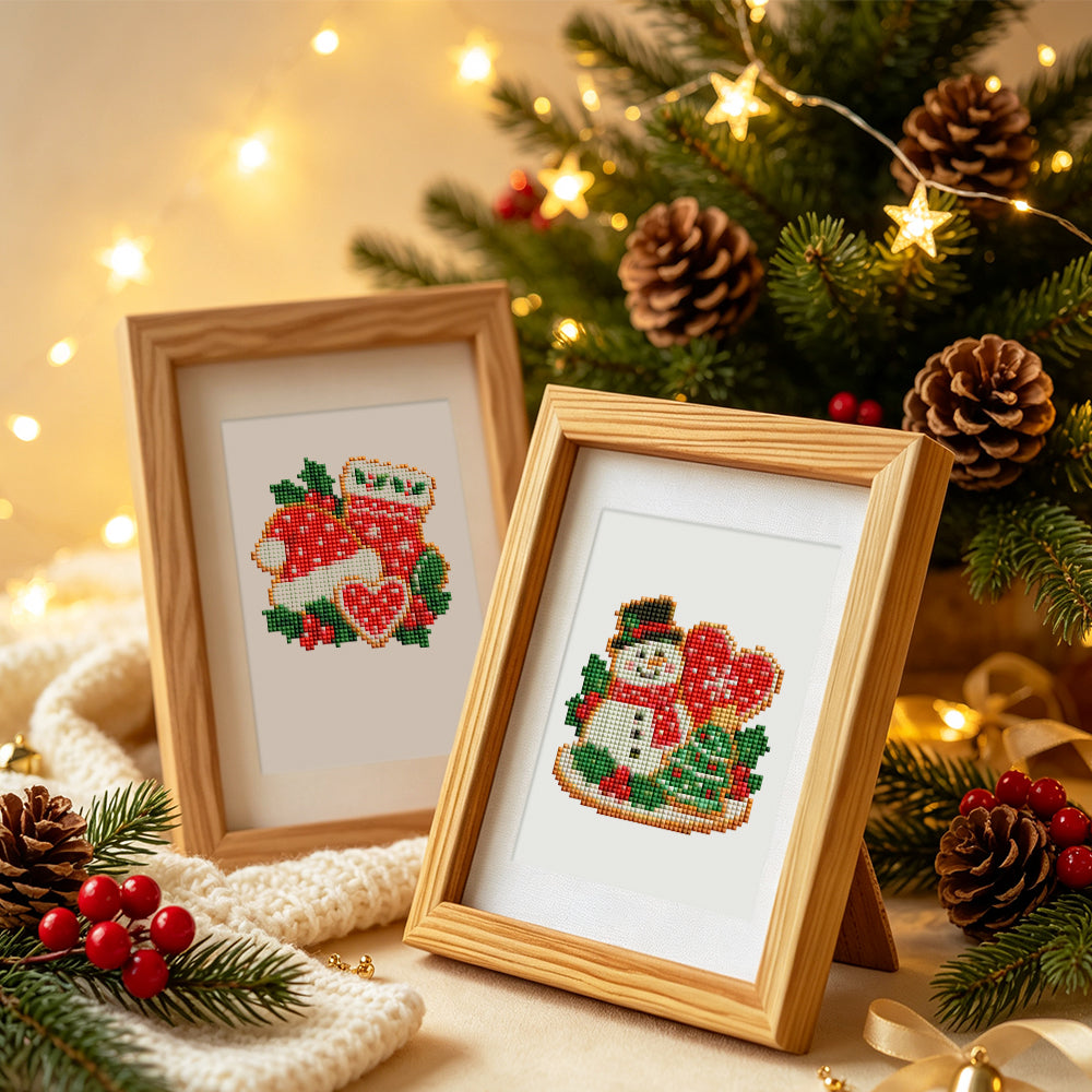 Iced Christmas Cookie Platters (Mini Diamond Painting)