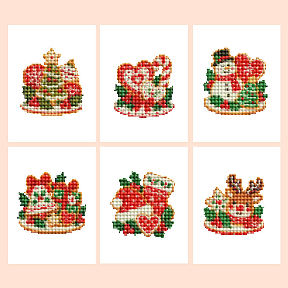 Iced Christmas Cookie Platters (Mini Diamond Painting)