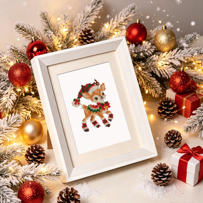 Santa Hat Babies in Red Scarves (Mini Diamond Painting)