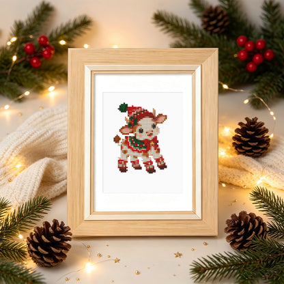 Santa Hat Babies in Red Scarves (Mini Diamond Painting)