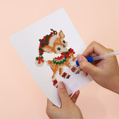 Santa Hat Babies in Red Scarves (Mini Diamond Painting)