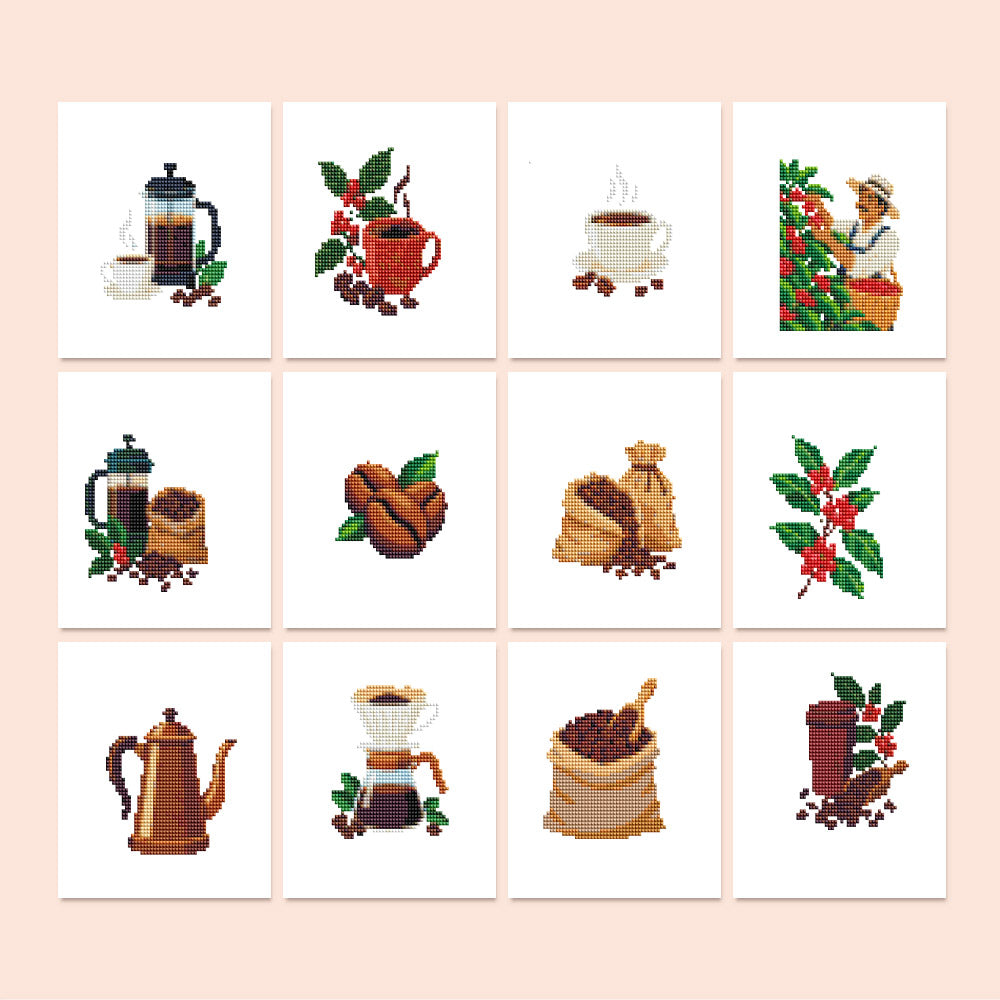 Bean to Cup Coffee Ritual (Mini Diamond Painting)