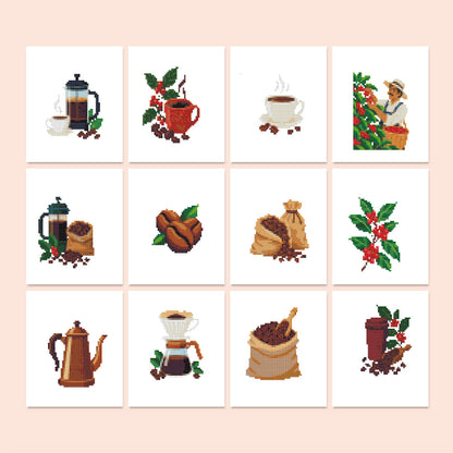 Bean to Cup Coffee Ritual (Mini Diamond Painting)