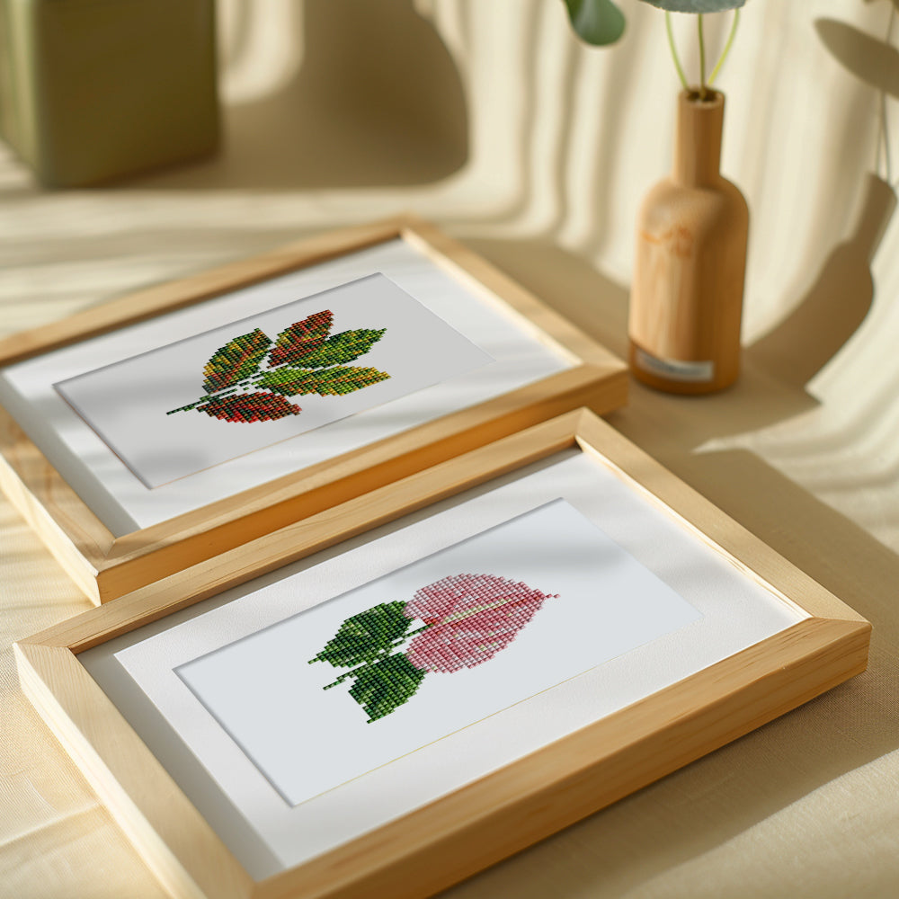 Anthurium and Caladium Leaves (Mini Diamond Painting)