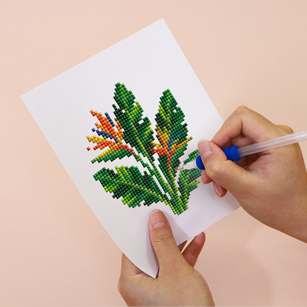 Anthurium and Caladium Leaves (Mini Diamond Painting)