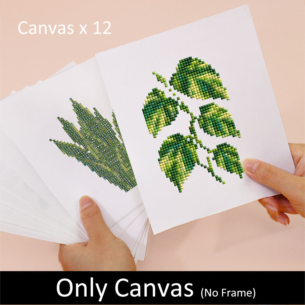 Anthurium and Caladium Leaves (Mini Diamond Painting)