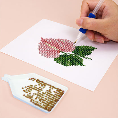 Anthurium and Caladium Leaves (Mini Diamond Painting)