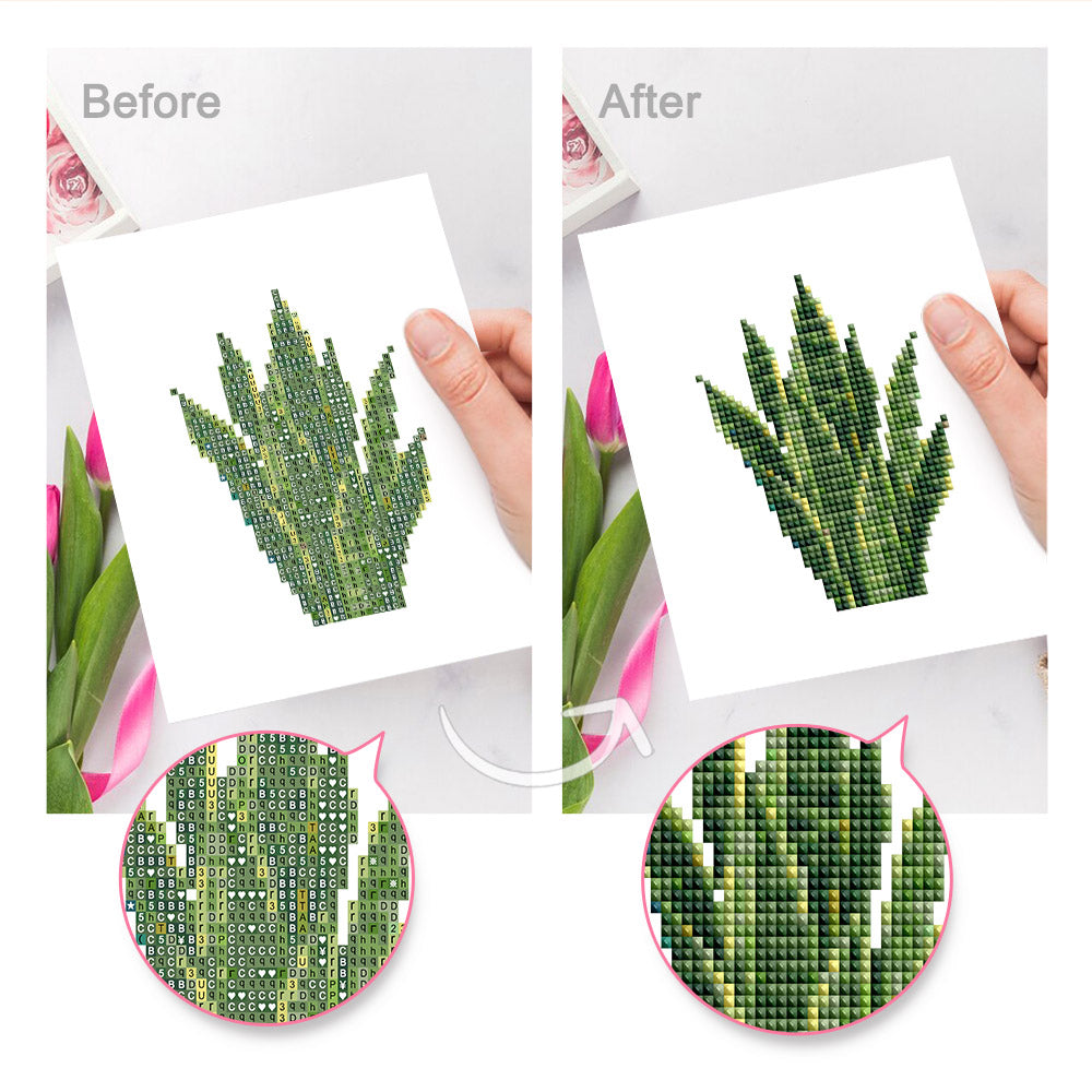 Anthurium and Caladium Leaves (Mini Diamond Painting)