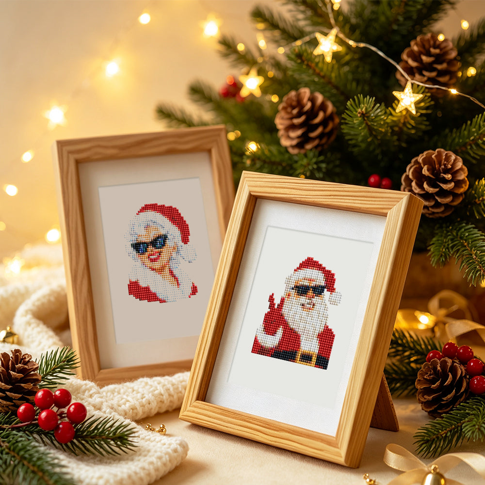 Sunglasses Santa and Cool Crew (Mini Diamond Painting)