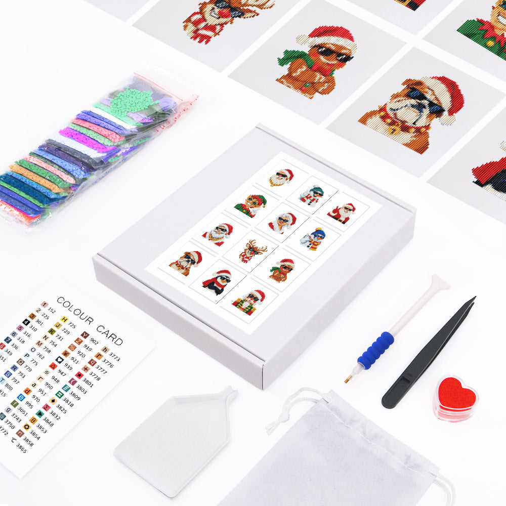 Sunglasses Santa and Cool Crew (Mini Diamond Painting)