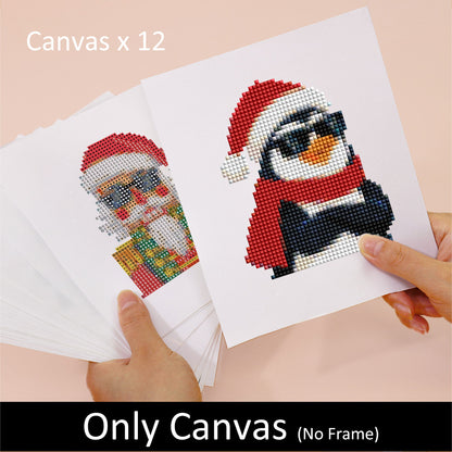 Sunglasses Santa and Cool Crew (Mini Diamond Painting)