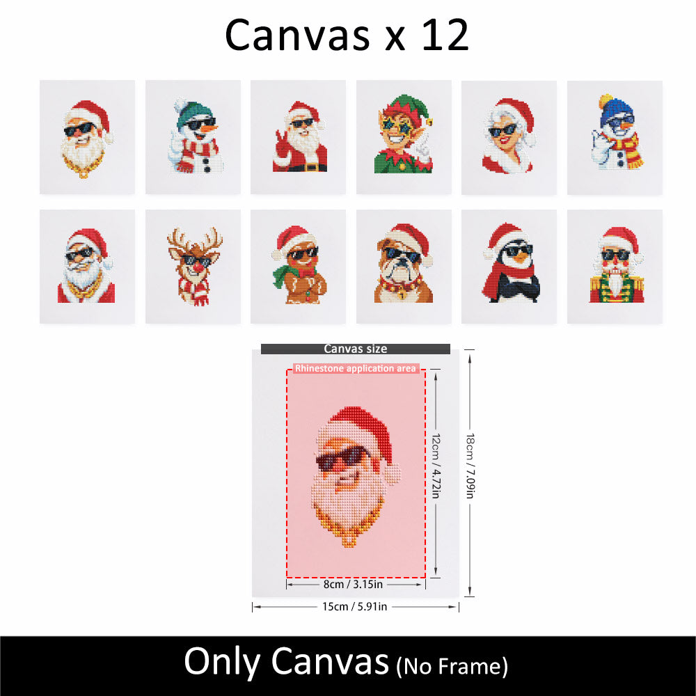 Sunglasses Santa and Cool Crew (Mini Diamond Painting)