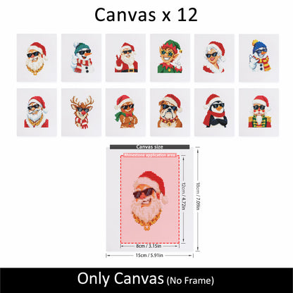 Sunglasses Santa and Cool Crew (Mini Diamond Painting)