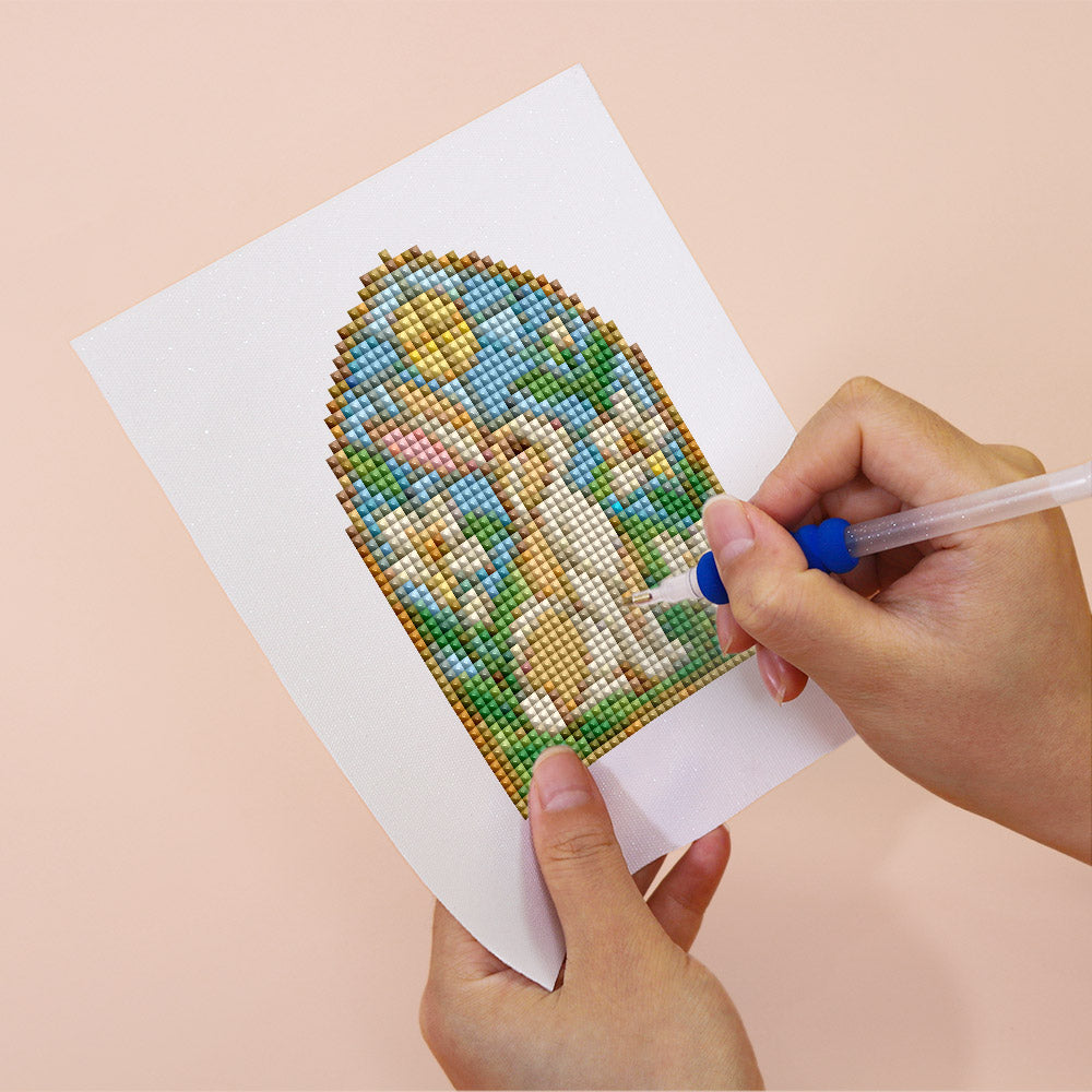 Arched Stained Glass Gardens (Mini Diamond Painting)