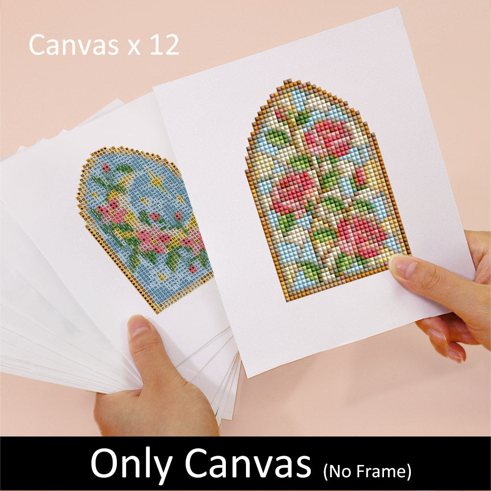 Arched Stained Glass Gardens (Mini Diamond Painting)
