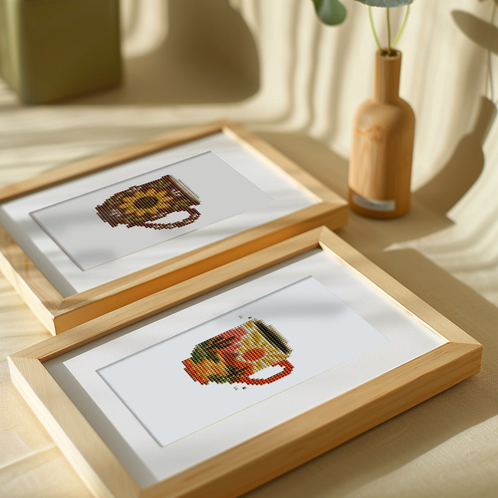 Folk Floral Mugs and Teacups (Mini Diamond Painting)
