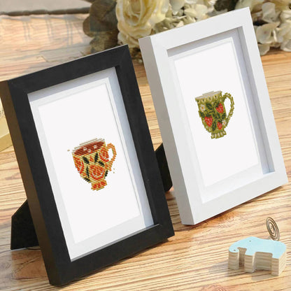 Folk Floral Mugs and Teacups (Mini Diamond Painting)