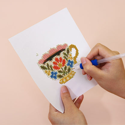 Folk Floral Mugs and Teacups (Mini Diamond Painting)