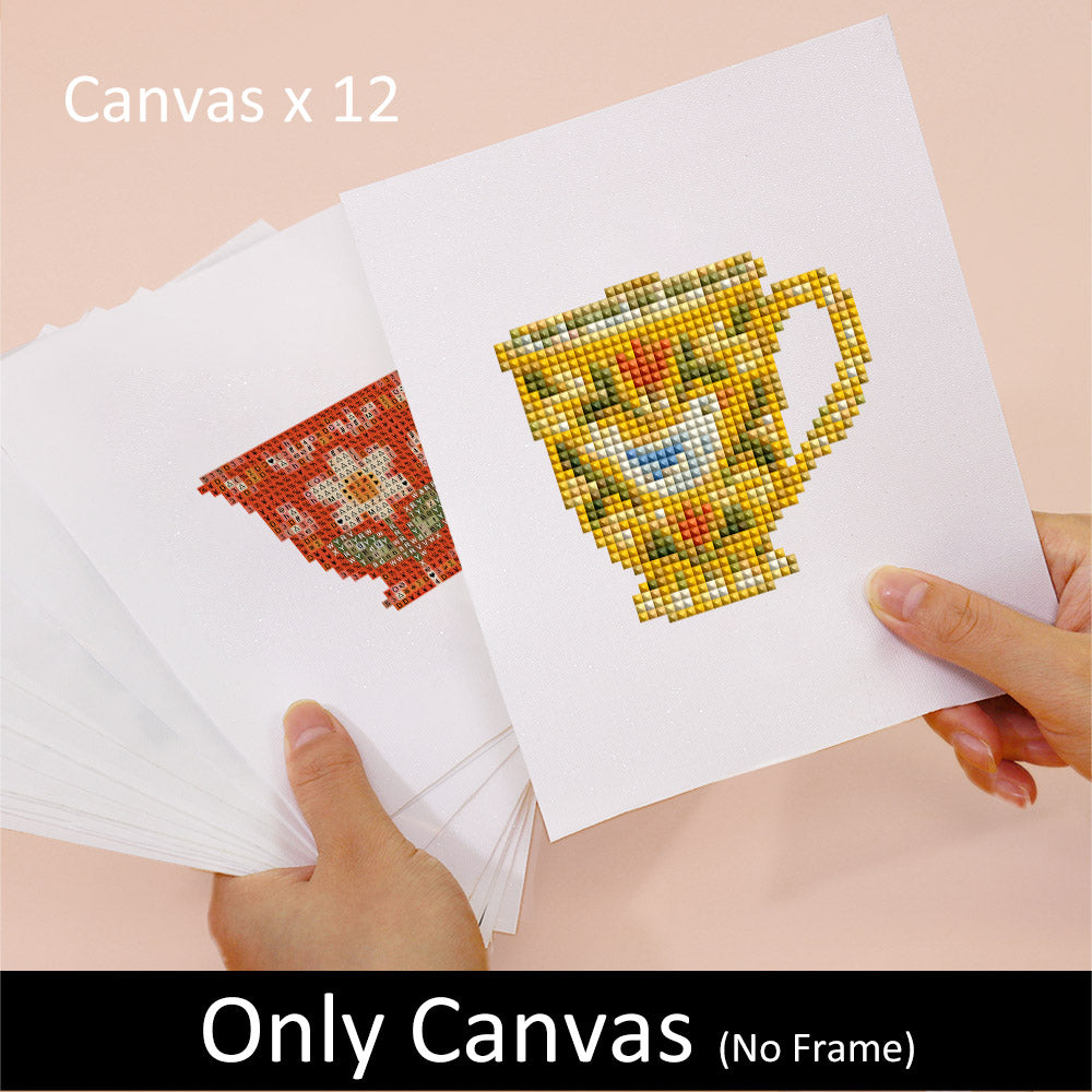 Folk Floral Mugs and Teacups (Mini Diamond Painting)