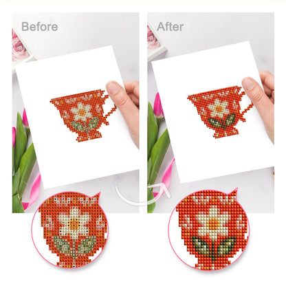 Folk Floral Mugs and Teacups (Mini Diamond Painting)