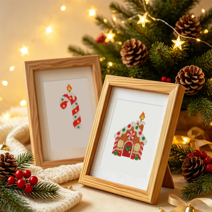 Glowing Christmas Candle Shapes (Mini Diamond Painting)