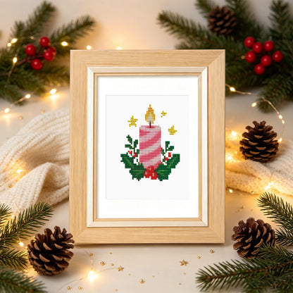 Glowing Christmas Candle Shapes (Mini Diamond Painting)