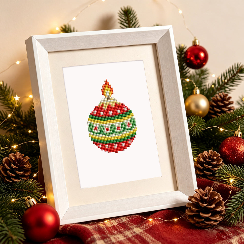 Glowing Christmas Candle Shapes (Mini Diamond Painting)