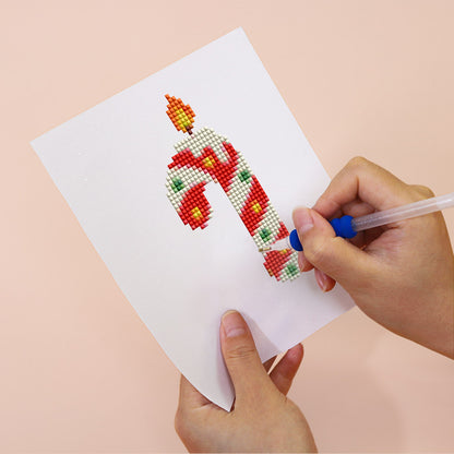 Glowing Christmas Candle Shapes (Mini Diamond Painting)