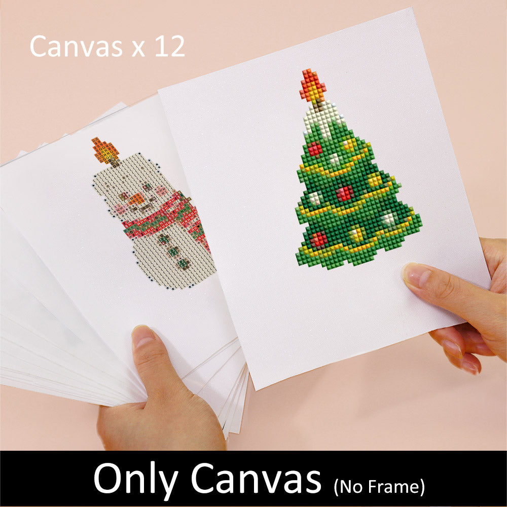 Glowing Christmas Candle Shapes (Mini Diamond Painting)