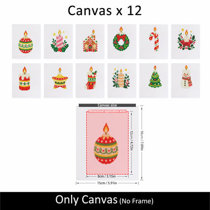 Glowing Christmas Candle Shapes (Mini Diamond Painting)