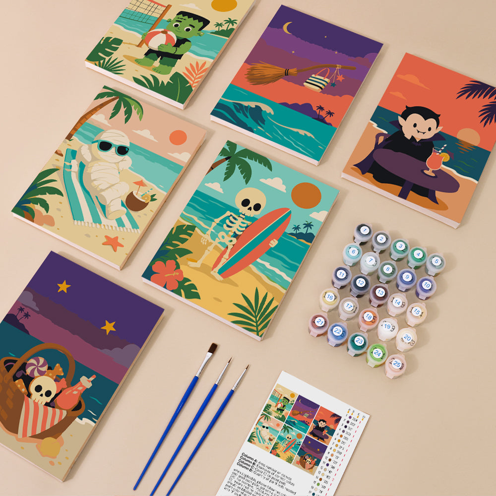 Monster Beach Vacation mini paint by numbers – image 1