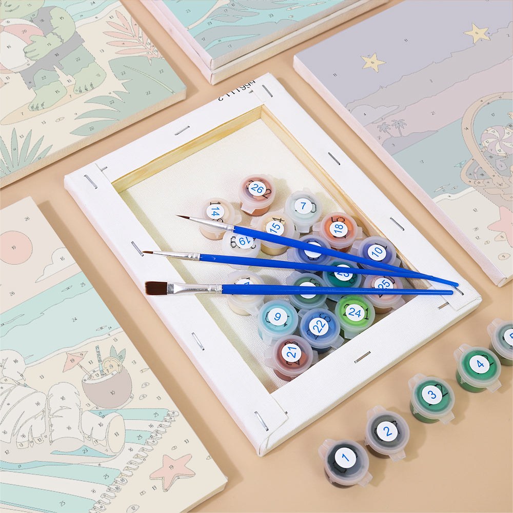 Monster Beach Vacation mini paint by numbers – image 2