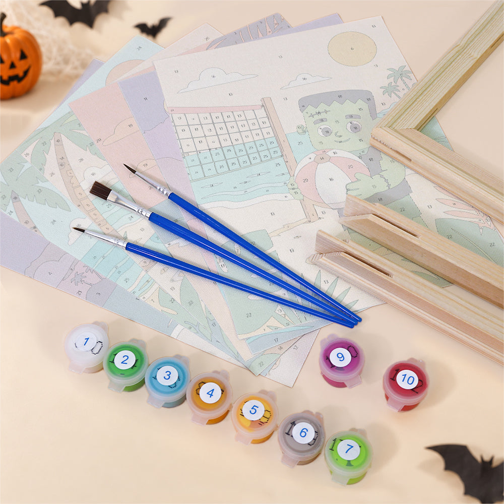 Monster Beach Vacation mini paint by numbers – image 11
