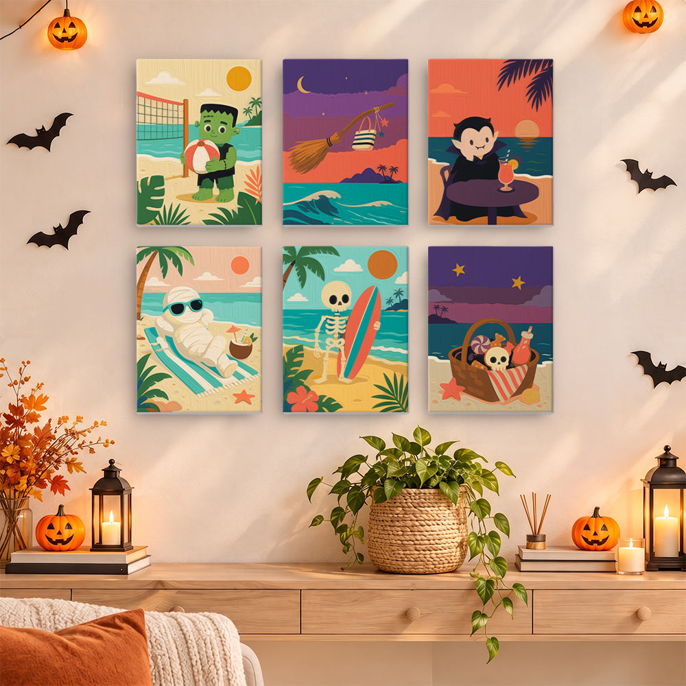 Monster Beach Vacation mini paint by numbers – image 14