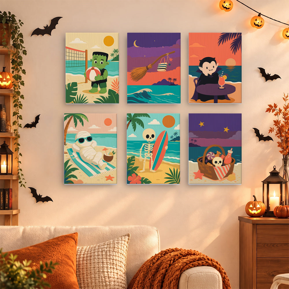 Monster Beach Vacation mini paint by numbers – image 15