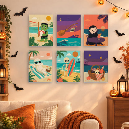 Monster Beach Vacation mini paint by numbers – image 15